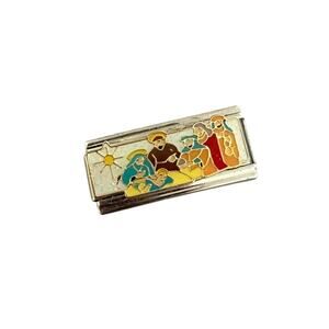 Italian Charm Christian Nativity Bracelet Link 18mm Stainless Steel Y2K NEW